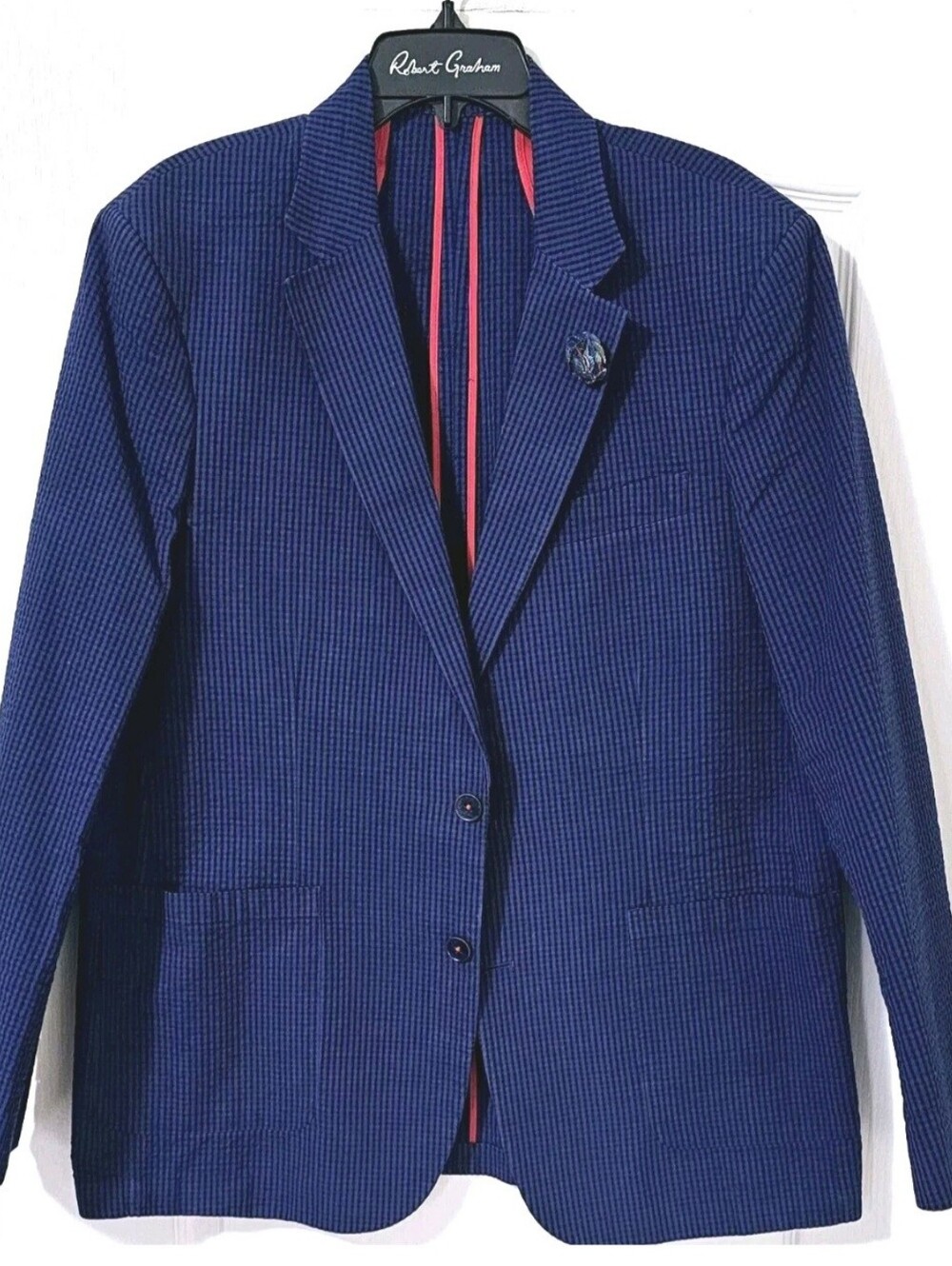 Robert Graham Blue Micro-Check Sport Coat